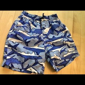 Joules Boys Blue Shark Swim shorts, Size 5